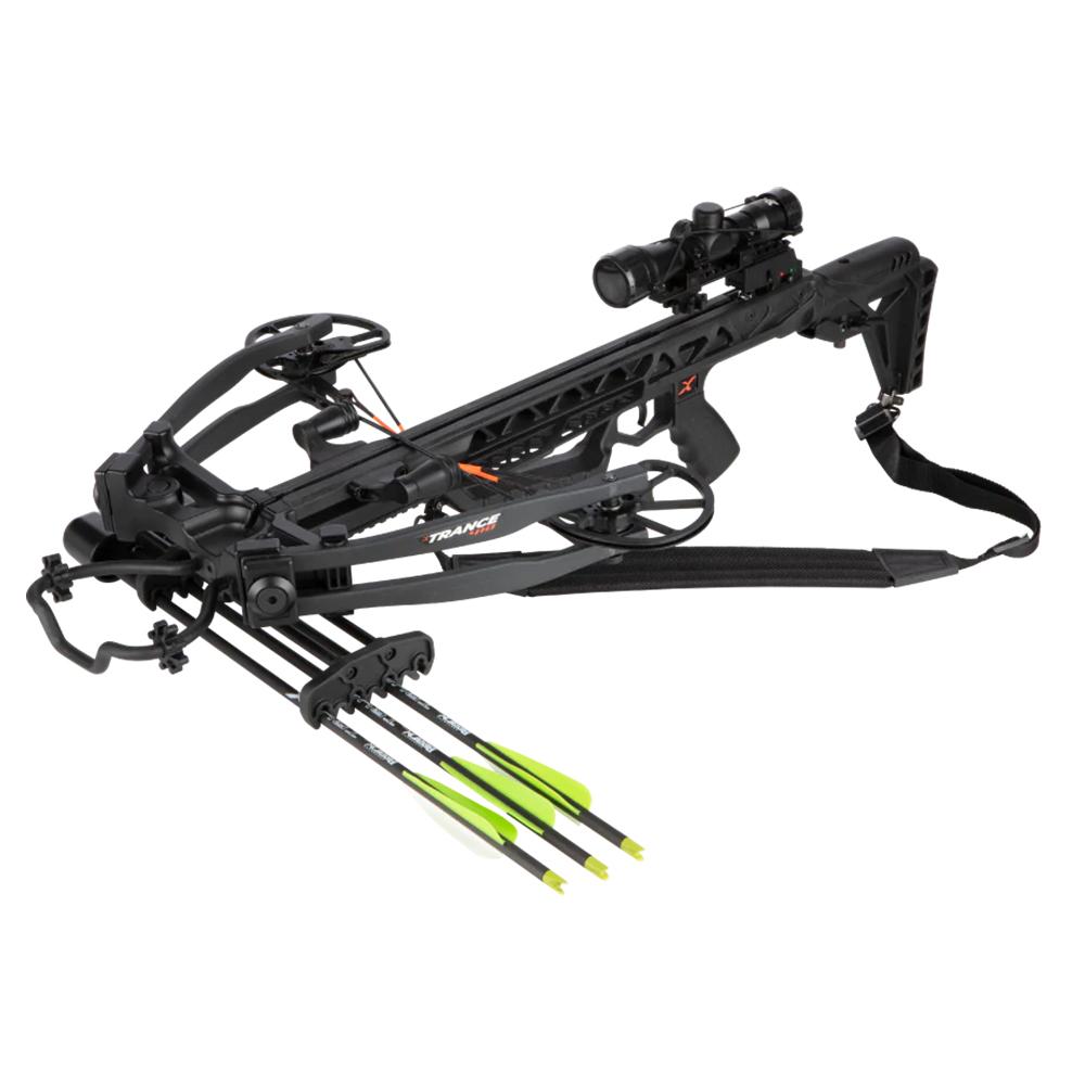 Bear Archery Trance 410 FPS Black Crossbow with Scope Quiver and Arrows