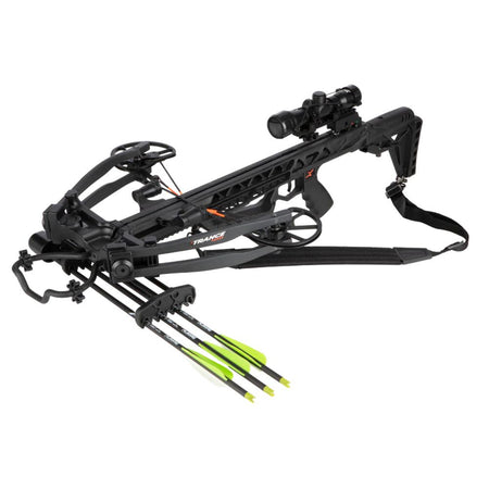 Bear Archery Trance 410 FPS Black Crossbow with Scope Quiver and Arrows