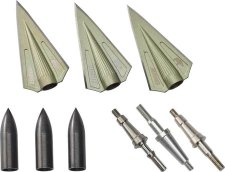 Bear Archery RazorHead Variable Weight System Double Bevel Broadhead Kit Green