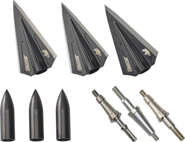 Bear Archery RazorHead Variable Weight System Single Bevel Broadhead Kit Black