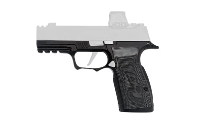 Icarus Precision ACE AXG Sig P365 X-Macro/XL Grip Module, Aluminum Anodized, Black, Hogue Black G10 Grip Panels