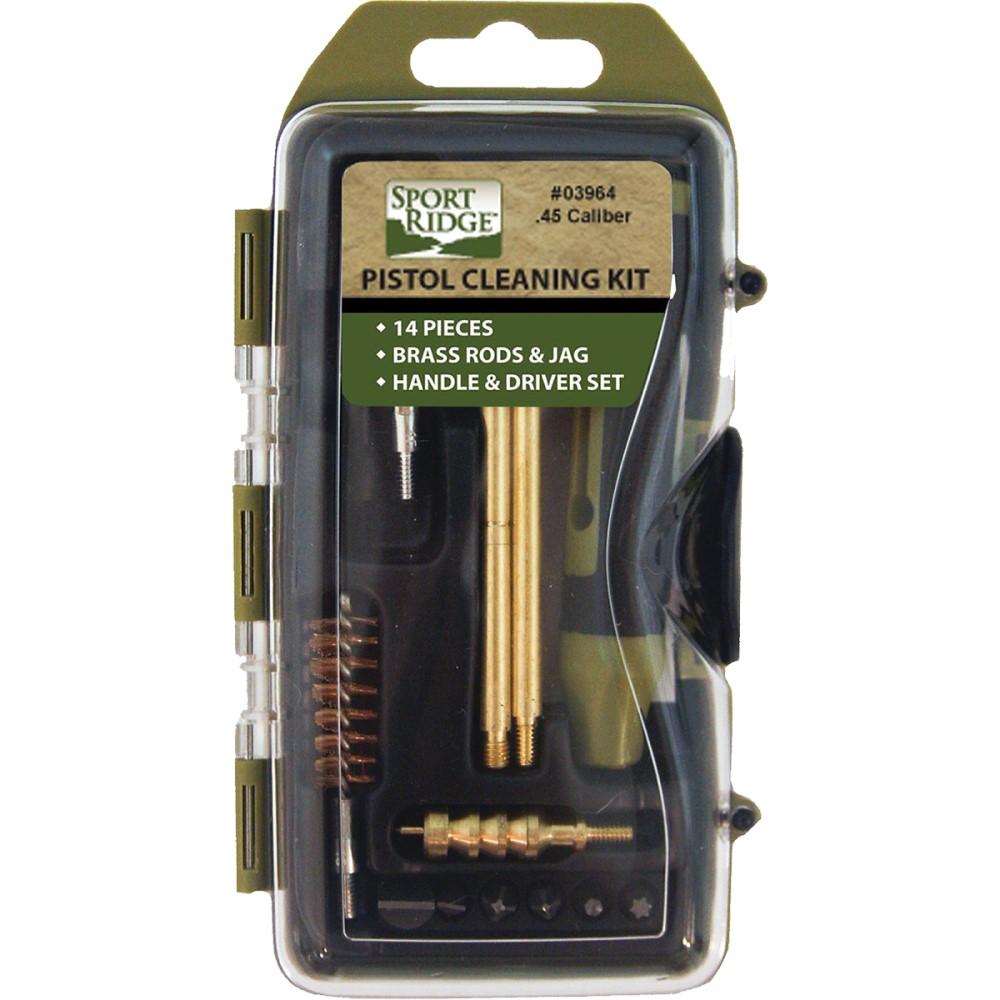 TacShield Sport Ridge .45 Cal 14pc Pistol Cleaning Kit Cased with Brushes and Patches