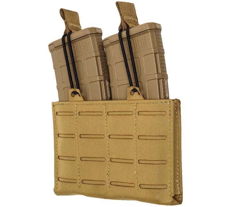 TacShield RZR Coyote Brown MOLLE Double AR/M4 Magazine Pouch