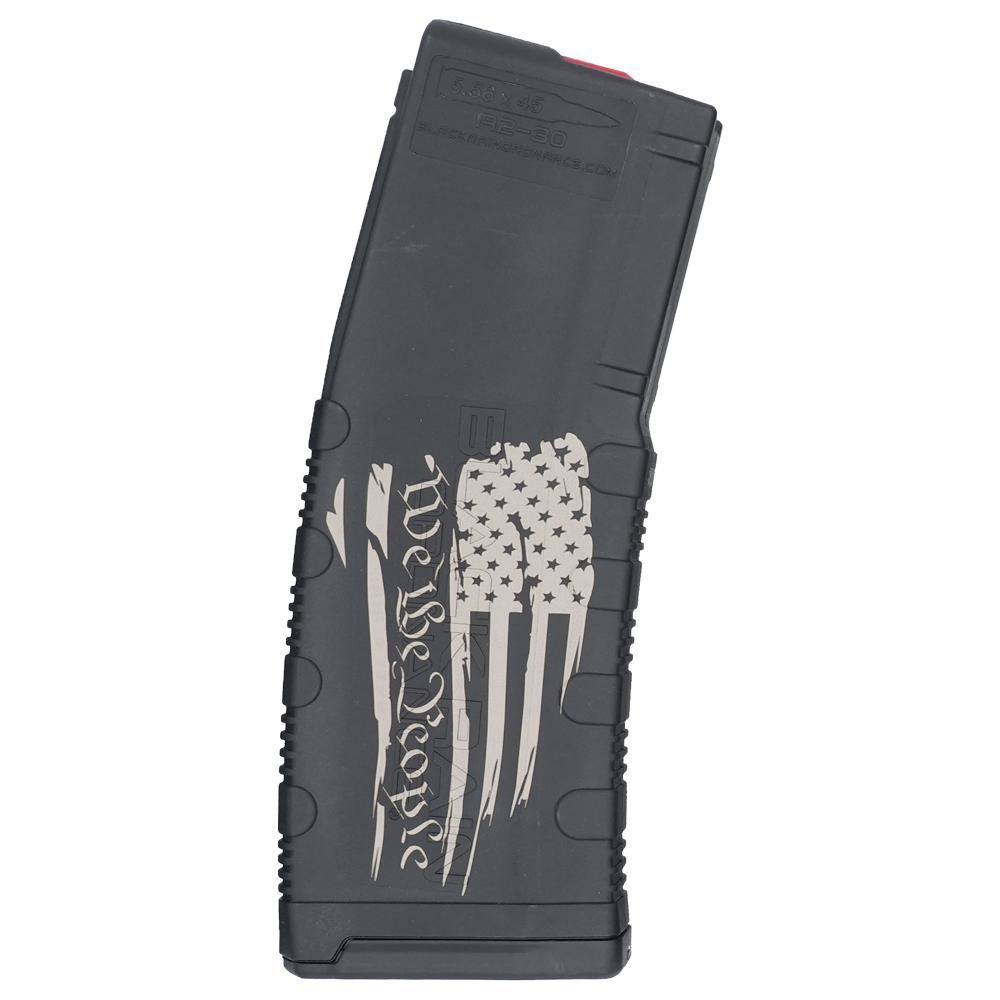 Black Rain Ordnance 30/rd 5.56x45 NATO AR Mag - We The People Tattered Flag