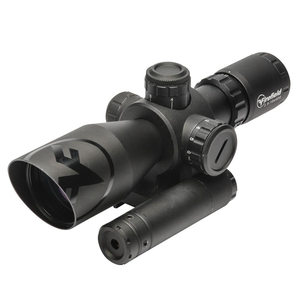 Firefield Barrage 2.5-10x40mm Green Laser Mil-Dot Illuminated Rifle Scope