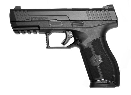 IWI US M9ORP17 MASADA 9mm Luger 17+1 4.10" Black Button Rifled Steel Barrel/Black Optic Ready/Serrated Slide/Black Polymer Frame w/Picatinny Rail/Black Polymer Grips Ambidextrous