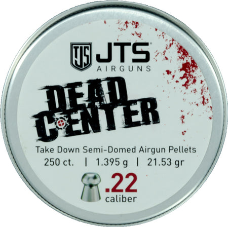 JTS Dead Center 22 Cal Semi-Domed Airgun Pellets 21.53gr 250ct