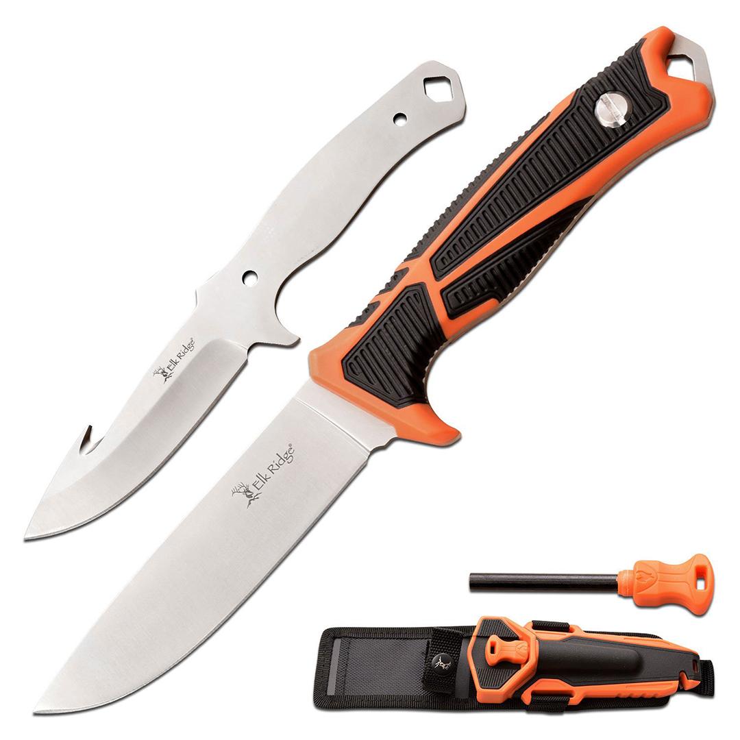 Master Cutlery Elk Ridge Trek Blade Set 4.5 Inch Interchangeable - Orange/Black