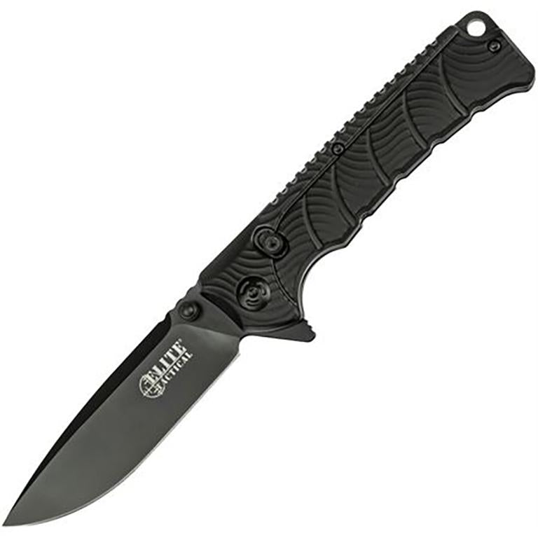 Master Cutlery Elite Tactical Backdraft Folder 3.5" Black Drop Point