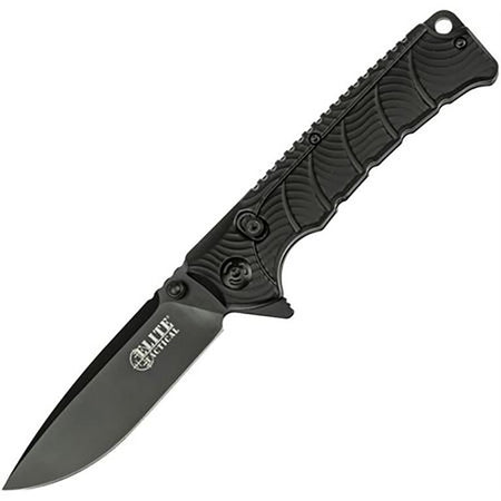 Master Cutlery Elite Tactical Backdraft Folder 3.5" Black Drop Point
