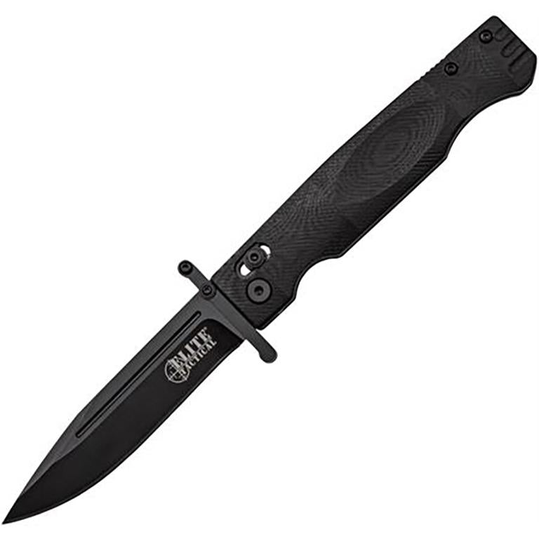 Master Cutlery Elite Tactical Guardsman Black Folding Knife 3-3/4" Blade