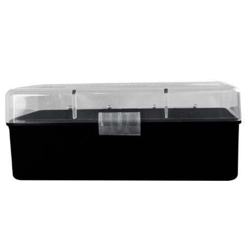 Berry's #414 WSM 50rd Clear Ammo Storage Box with Black Base Flip Top