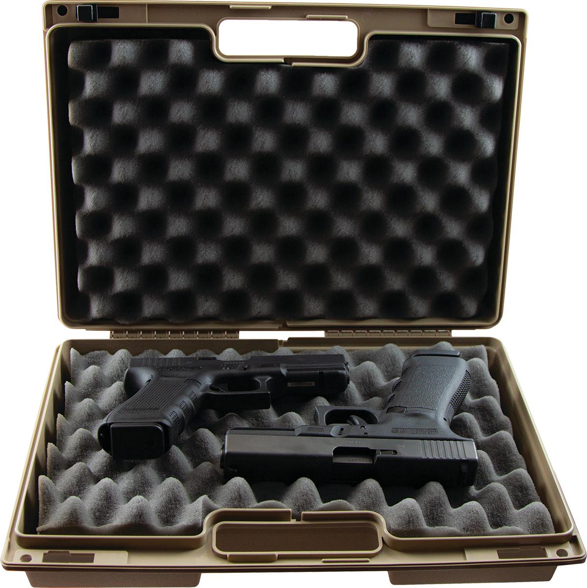 Berry's Double Handgun Case Tan Molded Polypropylene 15x10x4
