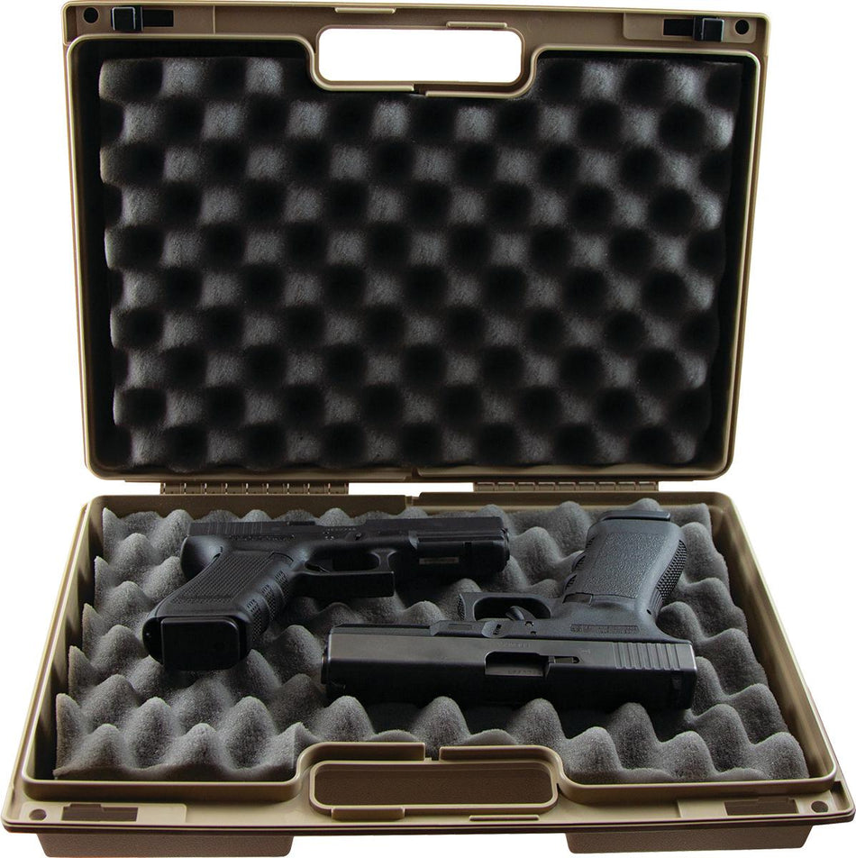 Berry's Double Handgun Case Tan Molded Polypropylene 15x10x4