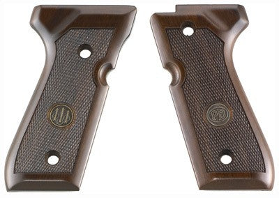 Beretta 92/96 Checkered Walnut Wood Grips with Medallion