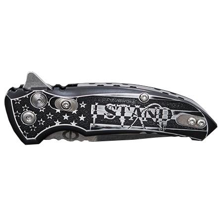 Hogue X1-Microflip 2.75 Inch Drop Point Blade Knife I Stand Custom Engraving