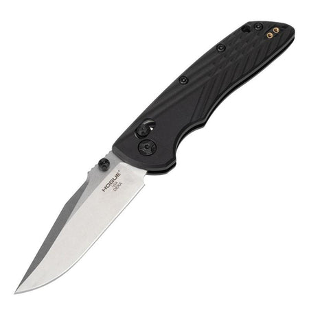 Hogue Deka Black Manual Folder 3.25" Clip Point Blade with Thumb Studs
