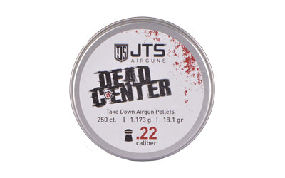 JTS Group JAC100 Dead Center .22 Caliber Pellets, 18.13 Grain Domed, 250ct Tin