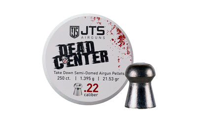 JTS Group JAC109 Dead Center .22 Caliber Pellets, 21.53 Grain Semi-Dome, 250ct Tin