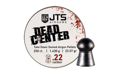 JTS Group JAC110 Dead Center .22 Caliber Pellets, 21.53 Grain Domed, 250ct Tin