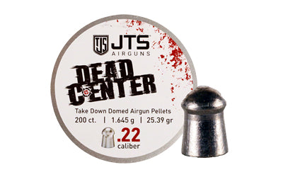 JTS Group JAC113 Dead Center .22 Caliber Pellets, 25.39 Grain Domed, 200ct Tin