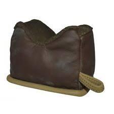 Benchmaster Small All-Leather Bench Shooting Bag Filled with Plastic Beads