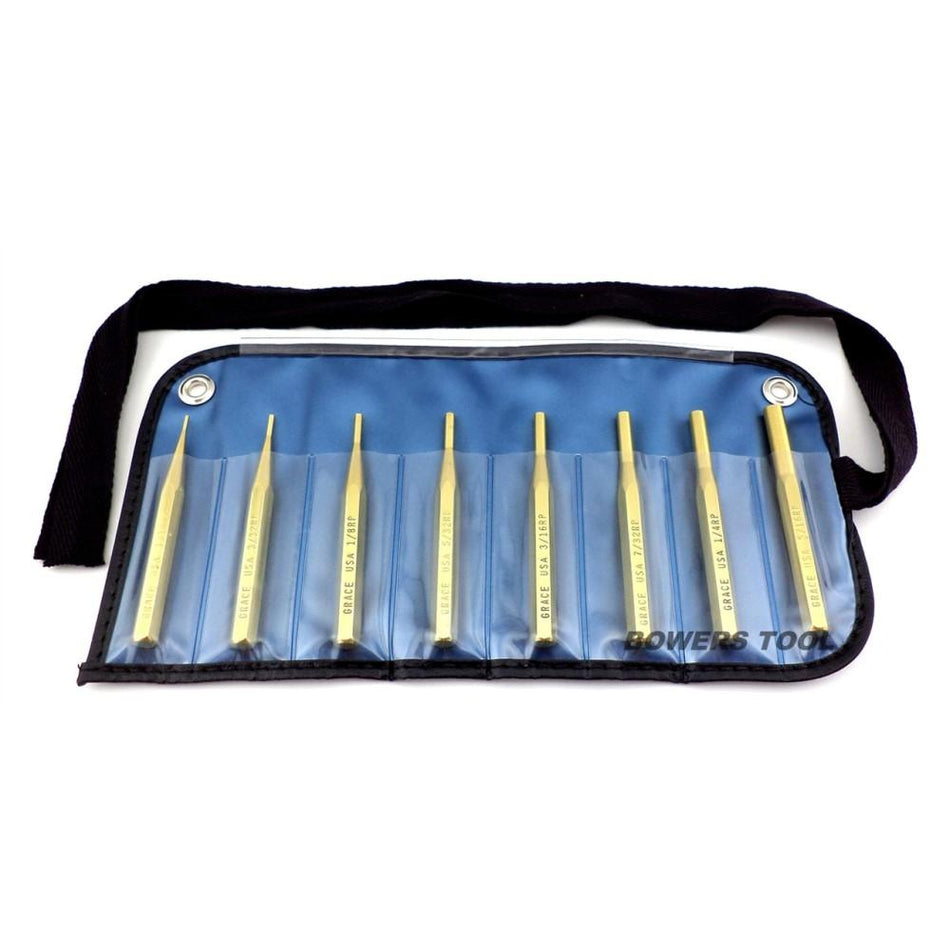 Grace USA 8-Count Brass Roll Spring Punch Set Gunsmith Tool