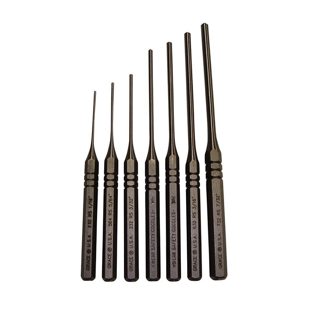 Grace USA 7-Piece Roll Spring Punch Set Hardened Steel - Firearm Pin Removal