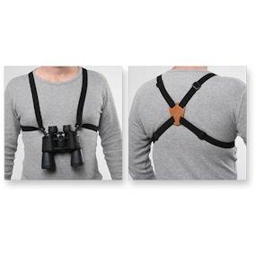Bulldog Black Binocular Harness Strap Adjustable with Leather Back Pad