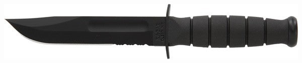 KA-BAR Short Ka-Bar Serrated 5.25" Fixed Blade Knife - Hard Plastic Sheath