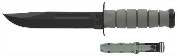 KA-BAR 7" Plain Edge Fighting/Utility Knife Foliage Green with Hard Plastic Sheath