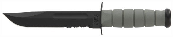 KA-BAR 7" Serrated Fighting/Utility Knife Foliage Green with Hard Plastic Sheath