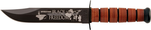 KA-BAR USMC Operation Iraqi Freedom 7" Fixed Blade w/ Leather Sheath