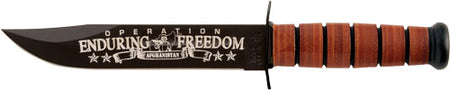 KA-BAR USMC Operation Enduring Freedom Afghanistan 7" Fixed Blade w/ Leather Sheath
