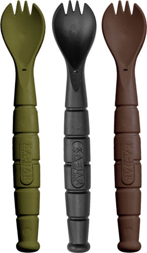 KA-BAR Mil-Spec Spork Knife Set 3-Pack - OD Green, Black, Brown