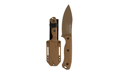 KA-BAR BK19 Becker Nessmuk Fixed Blade Knife, 9.125" Overall, Plain Edge, 1095 Cro-Van Steel, Coyote Brown Handle, Celcon Sheath