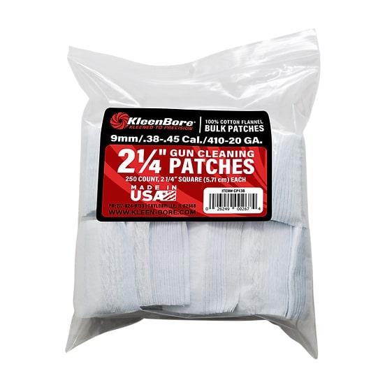 KleenBore 250-Count Bore Cleaning Patches 2 1/4" for .38-.45 Cal & .410-20 Gauge