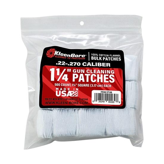 KleenBore 500-Count 1-1/4" Bore Patches for .22-.270 Cal and .410-20 Gauge