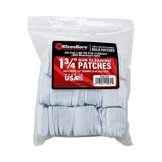 KleenBore .28-.35 Cal Cotton Flannel Cleaning Patches 1 3/4" Square 500 Count