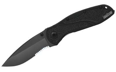 Kershaw Blur 3.4" Assisted Open Folding Knife with Carbide Glass Breaker, 14C28N Steel, Black Handle 1670GBBLKST