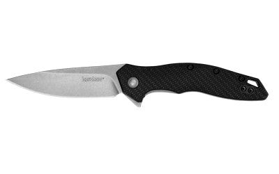 Kershaw Shoreline 3" EDC Folding Knife, Flipper Assisted Opening, Stonewashed, Textured Nylon Handle 1845