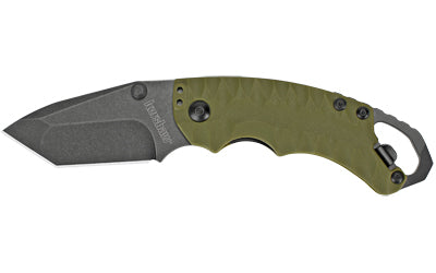 Kershaw Shuffle II 2.6" Tanto Folding Knife, BlackWash Finish, Olive Glass-Filled Nylon Handle, Liner Lock 8750TOLBW
