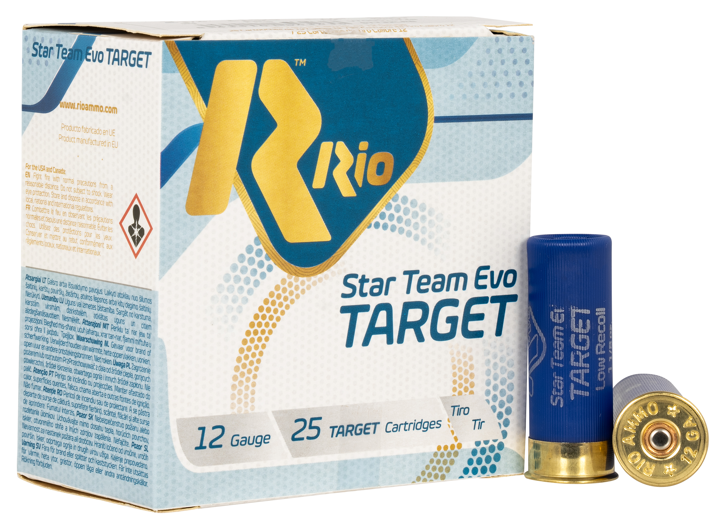Rio Ammunition 12 Gauge Shotgun Ammo Team Target 2.75 in 1-1/8 oz #8