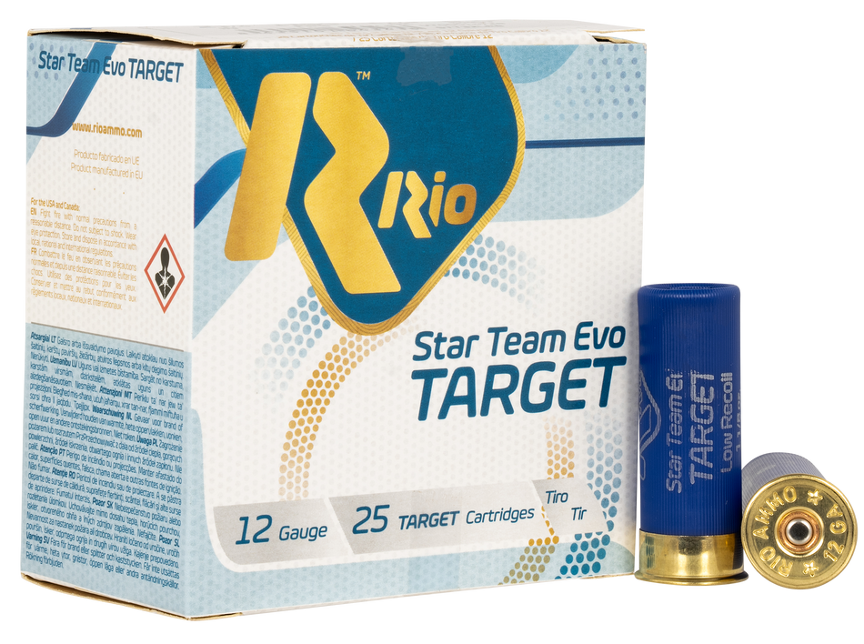 Rio Ammunition 12 Gauge Shotgun Ammo Team Target 2.75 in 1-1/8 oz #8