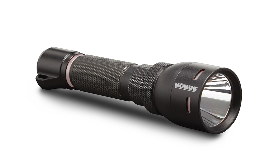 Konus Tactical Rechargeable Flashlight 1000 Lumens with Remote Switch and Mounting Ring