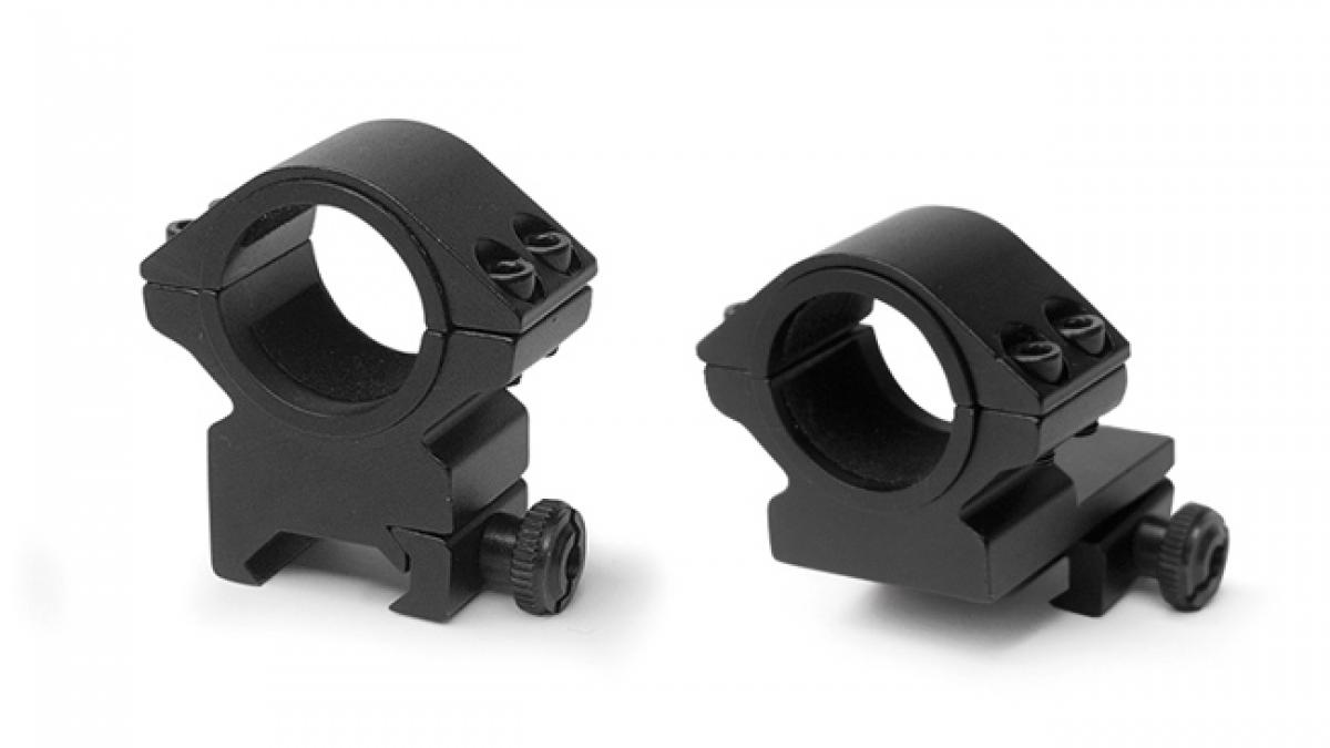 Konus QR 2-Piece 30mm Low Matte Black Steel Riflescope Rings with Lever