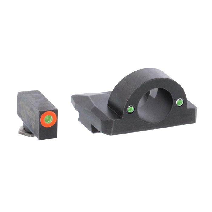 Ameriglo Glock 17/19/26 Ghost Ring Night Sight Set with Orange Outline Front