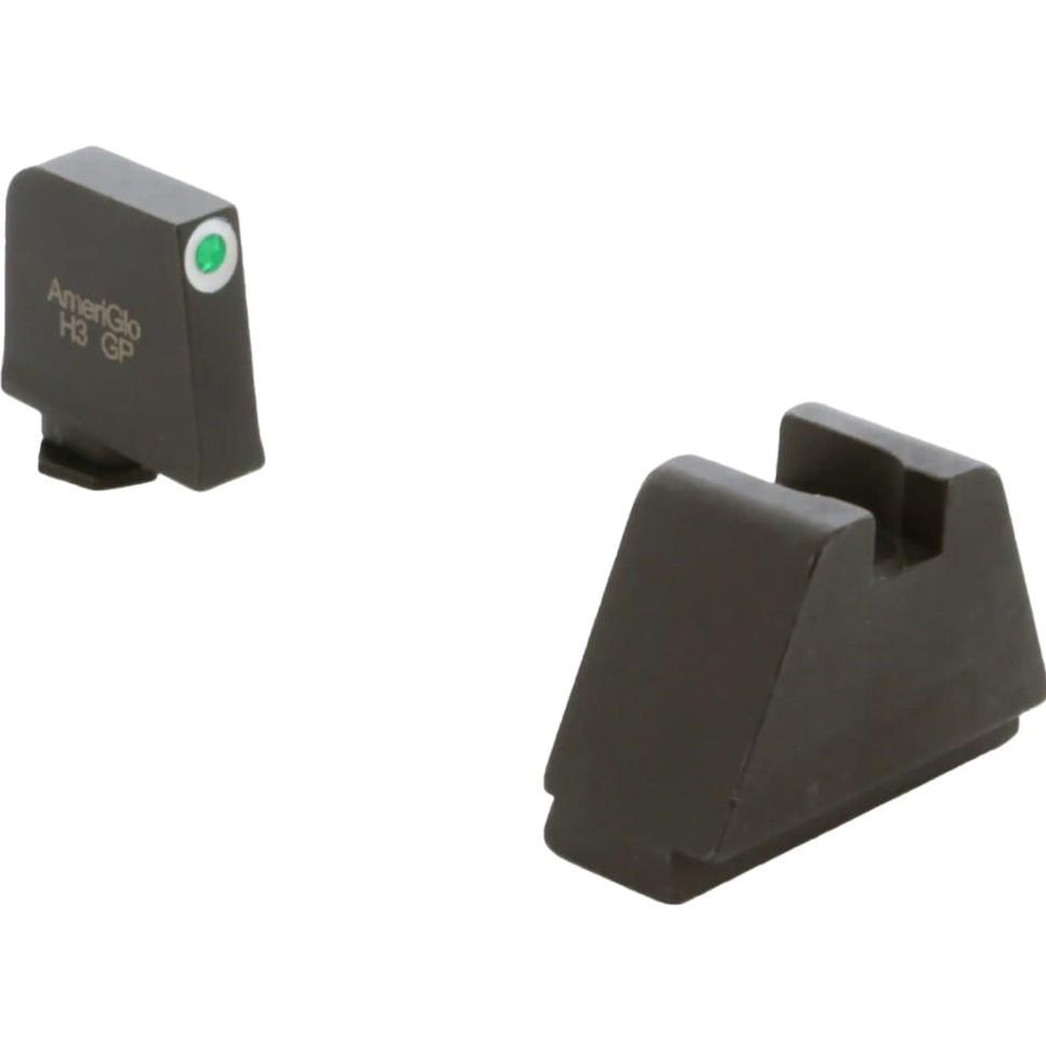 Ameriglo 4XL Glock Night Sight Set Green Tritium White Front Flat Black Rear