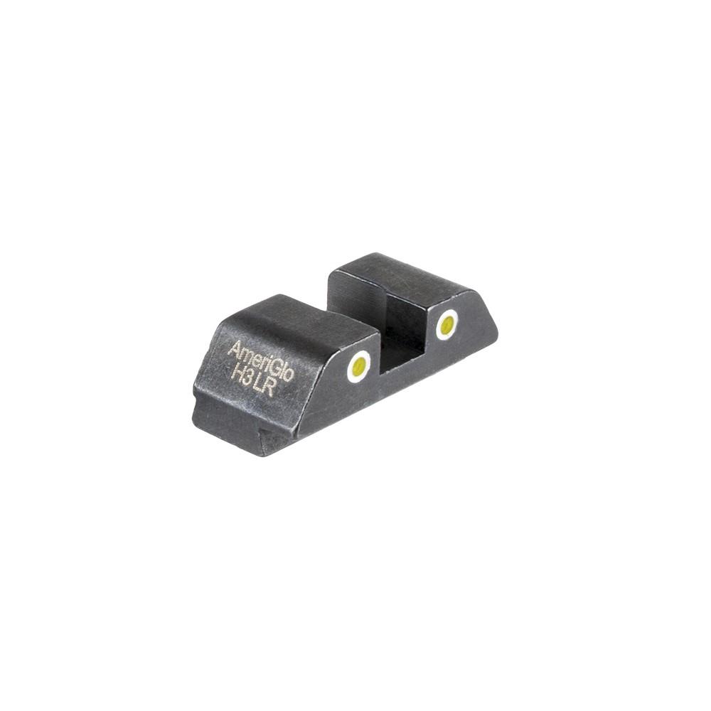 Ameriglo Tritium 2-Dot Rear Night Sight for Glock Yellow/White Outline .276" Sq Notch