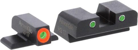 Green Tritium Round Outline Rear Sight Orange and White for SIG Sauer #8 Height Models